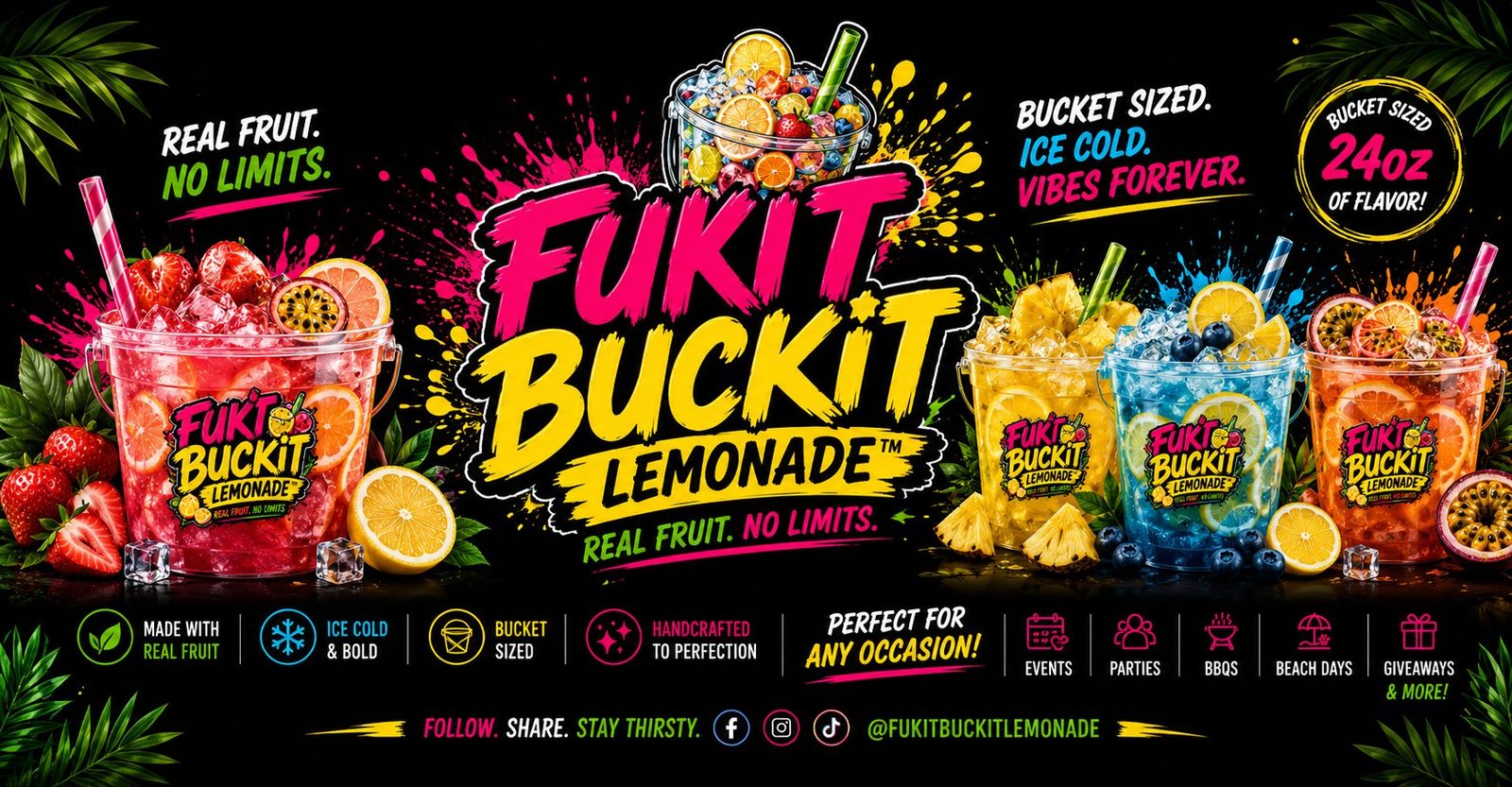 Fukit Buckit Lemonade - Real Fruit No Limits